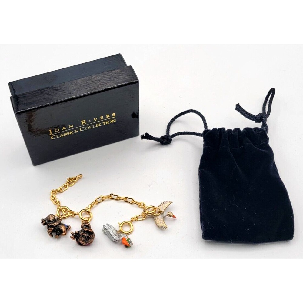 JOAN RIVERS CLASSIC COLLECTION ENAMEL EGG CHARMS W/ EXTENDERS‎ 4 Animals Seagull